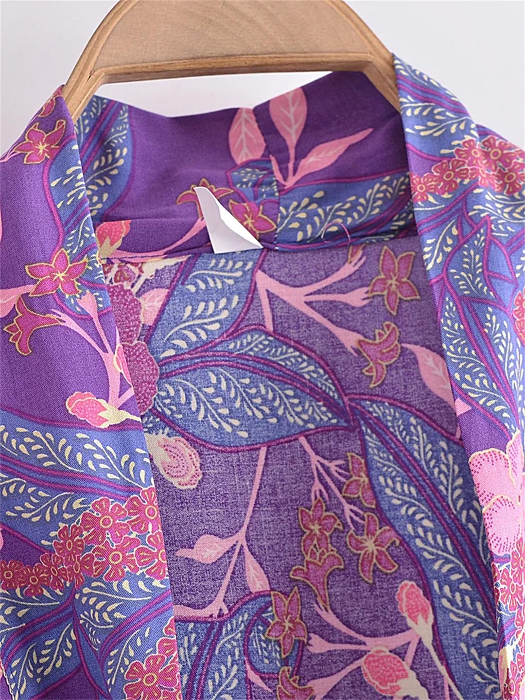 Disimlarl Costumi da bagno corti da donna kimono floreale maniche a pipistrello rayon bohemien bikini copricostume da spiaggia