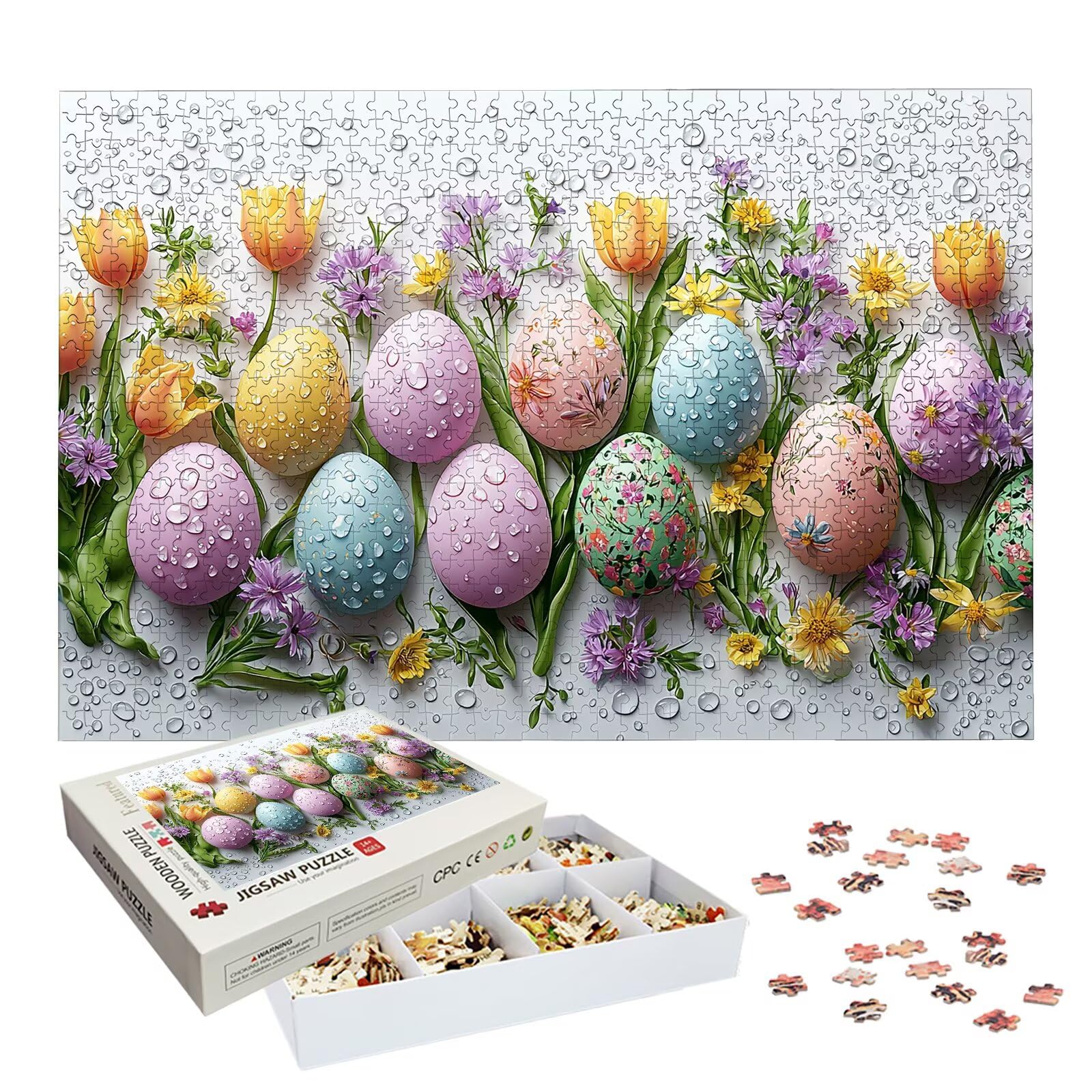 Puzzle 6000 Pezzi Pasqua, Puzzle Fiore 6000 Pezzi Arte per Adulti e Bambini, Misura: 179.5x105.5 cm, Puzzles Legno per Adulti con Squisita Scatola di Imballaggio, Idea Regalo Donna, Regalo Uomo, -8915