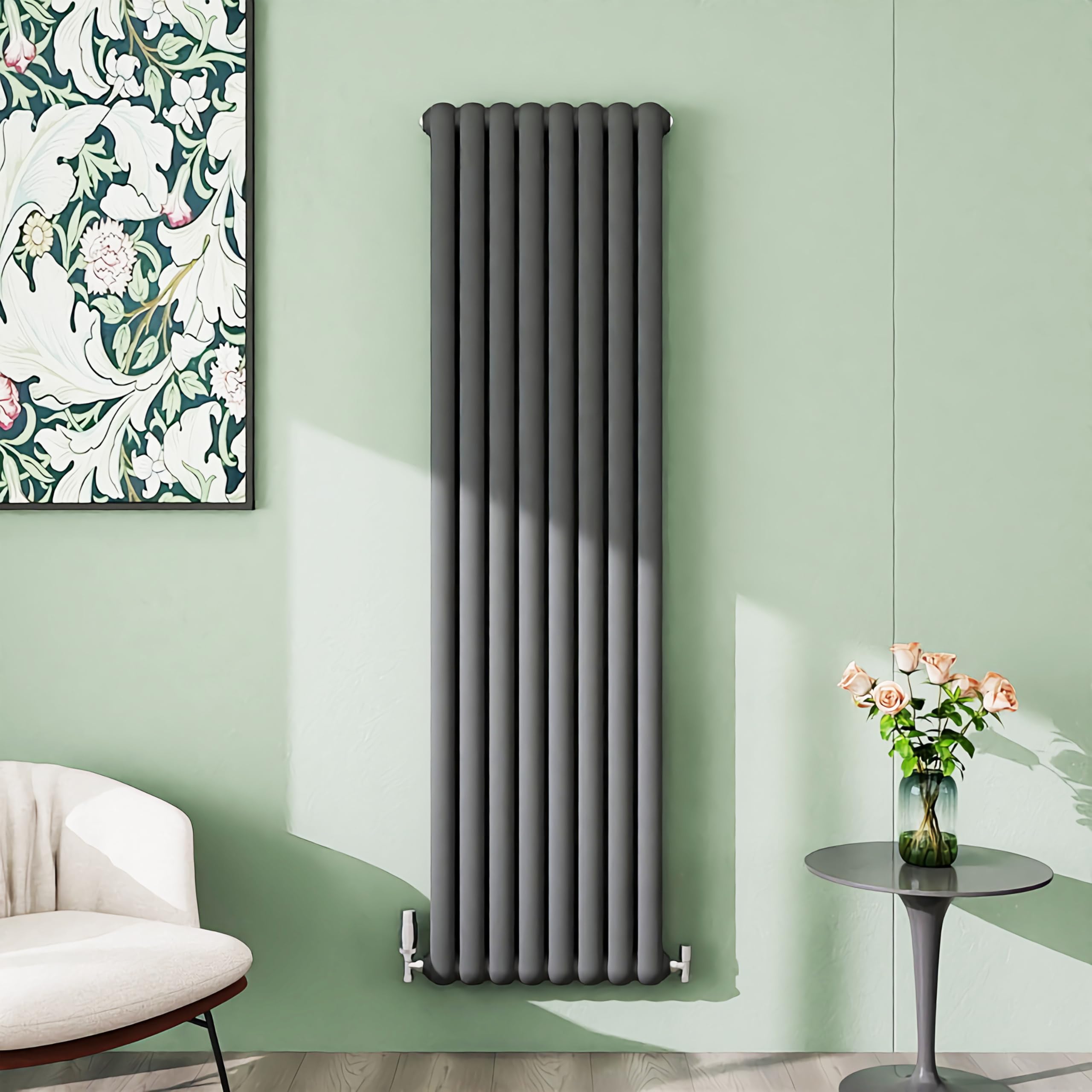Simple Bathroom 2 Column Vertical Designer Radiator 1800x504mm - Anthracite