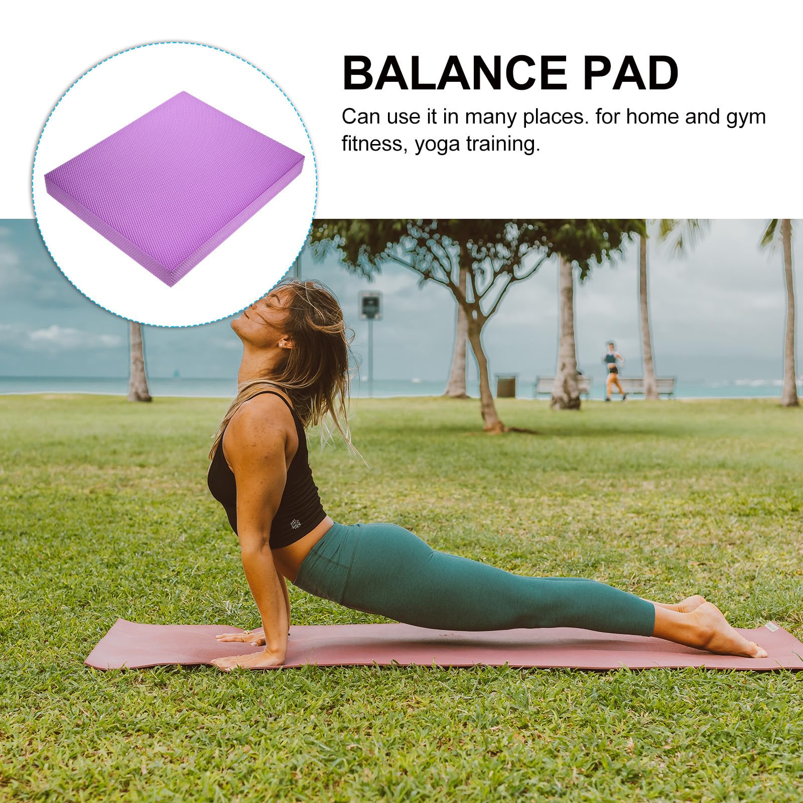 Kisangel Tappetino per esercizi di : tappetino yoga per esercizi di in ginocchio, accessorio per allenamento di stabilità, per ginocchia e caviglie, fitness per donne e uomini, 40x33 cm