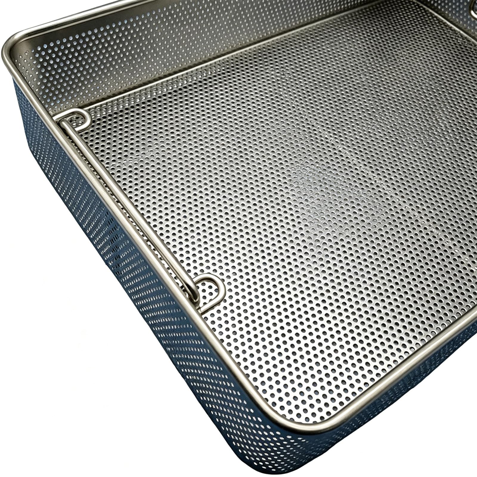 Cesta para instrumentos médicos, bandeja de malla de acero inoxidable 304 para herramientas quirúrgicas, dentales, ortopédicas y otorrinolaringológicas, grado hospitalario, diseño de agujero de 2 mm