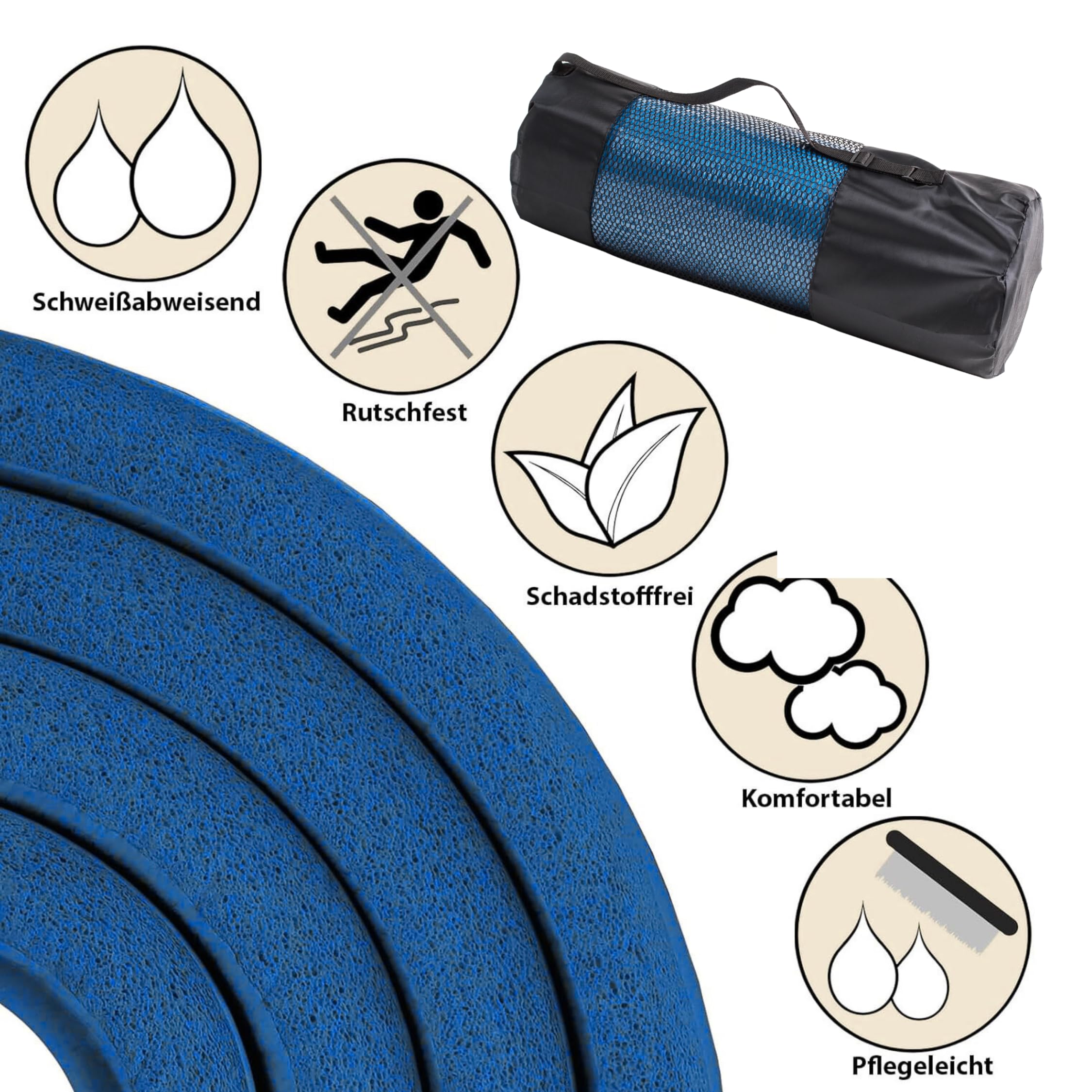 Yogamatte, Fitnessmatte Rutschfest Und Trainingsmatte, Yoga Matte Dicker, Sportmatte Dicke, Gym Matte, Yogamatte Rutschfest, Sportmatte Groß