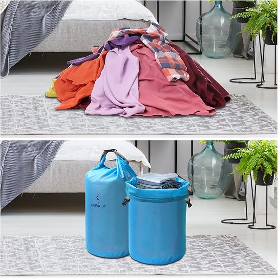 Lanjue Lotto di 5 sacchetti impermeabili, sacchetti impermeabili, per attività all'aria aperta, 1,5 L, 2,5 L, 3,5 L, 4,5 L + 6 L, multicolore