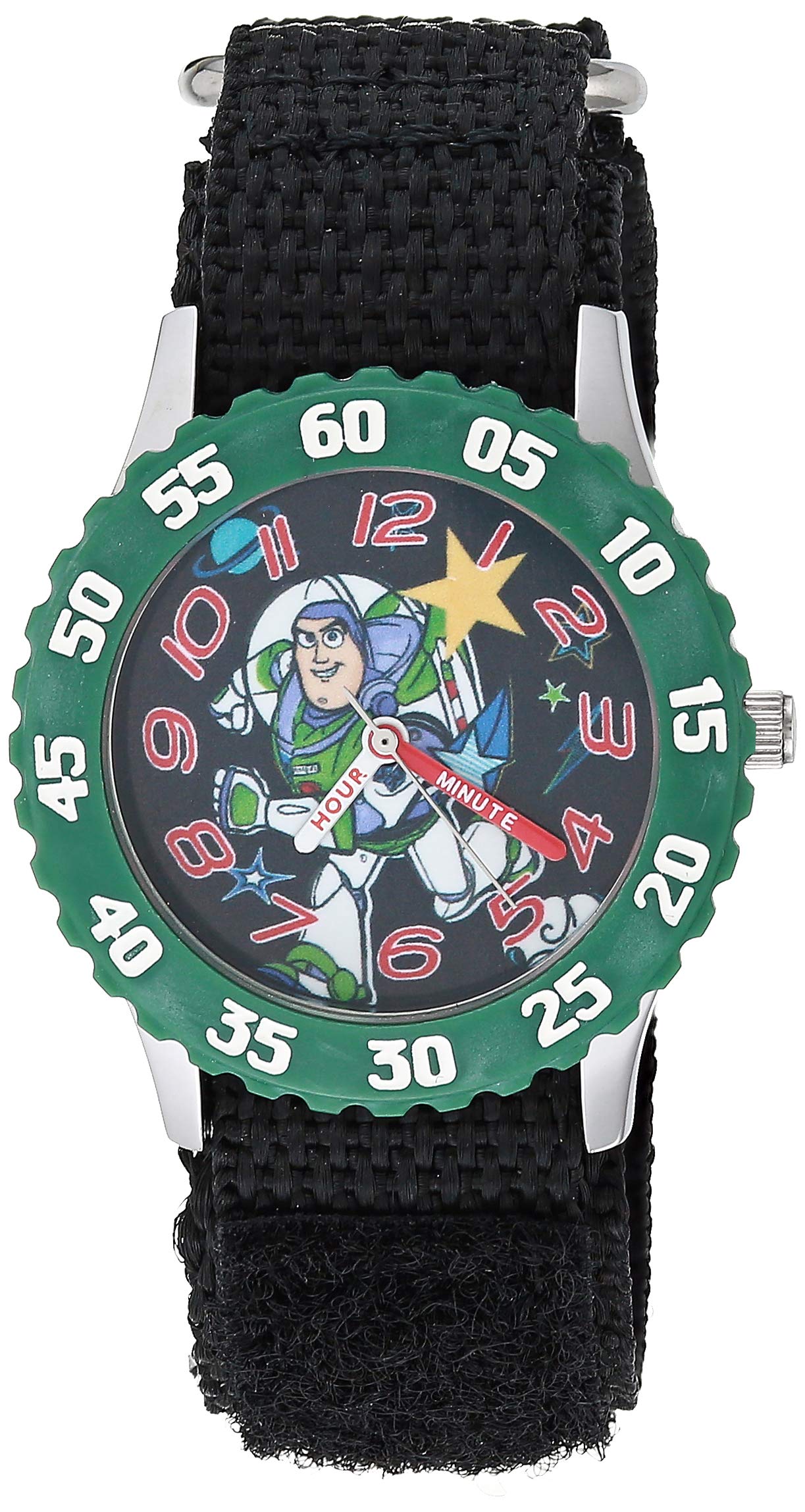 Disney Boys Toy Story Stainless Steel Analog Quartz Watch with Nylon Strap, Black, 16 (Model: WDS000858) (B087FZQWL2) Amazon Price History, Amazon Price Tracker