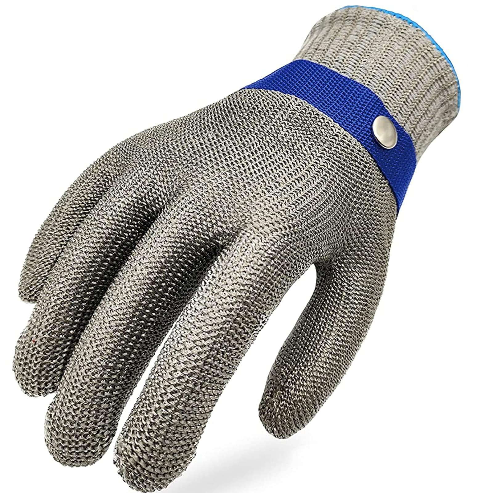 2.0 ANSI A9 Cut Resistant Gloves Stainless Steel Mesh Metal Wire Glove Durable Rustproof Reliable Cutting Glove for Meat Processing, Food Cutting (Large