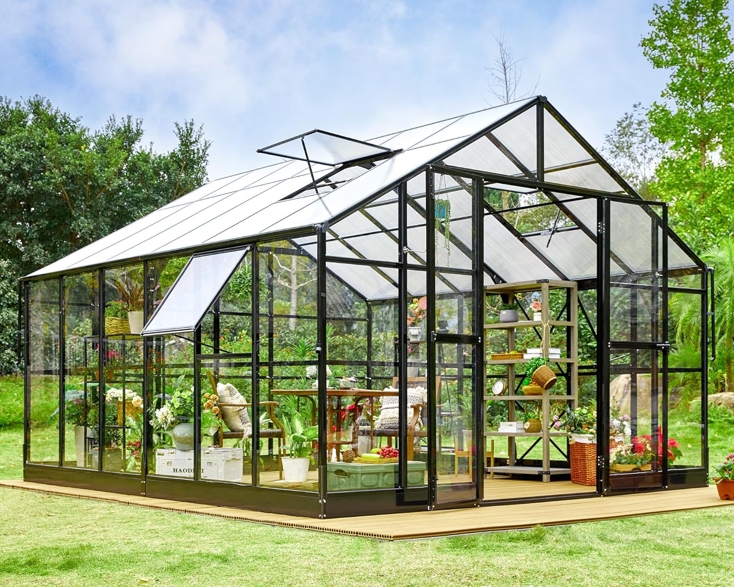 Watch Jocisland 12x13.5x9 FT Greenhouse with Quick-Connect Fitting