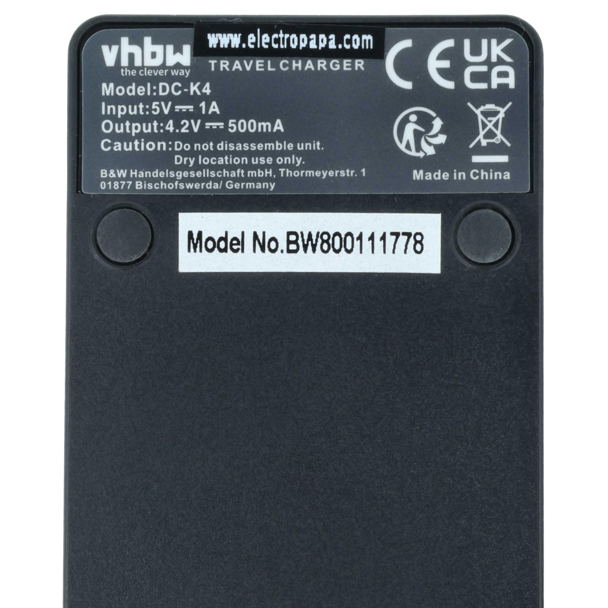 vhbw Ładowarka USB-C kompatybilna z Panasonic Lumix DMC-FX150, DMC-FX3, DMC-FX30, DMC-FX33, DMC-FX35, DMC-FX37, DMC-FX50, DMC-FX500 do kamery - ładowarka + kabel USB-C
