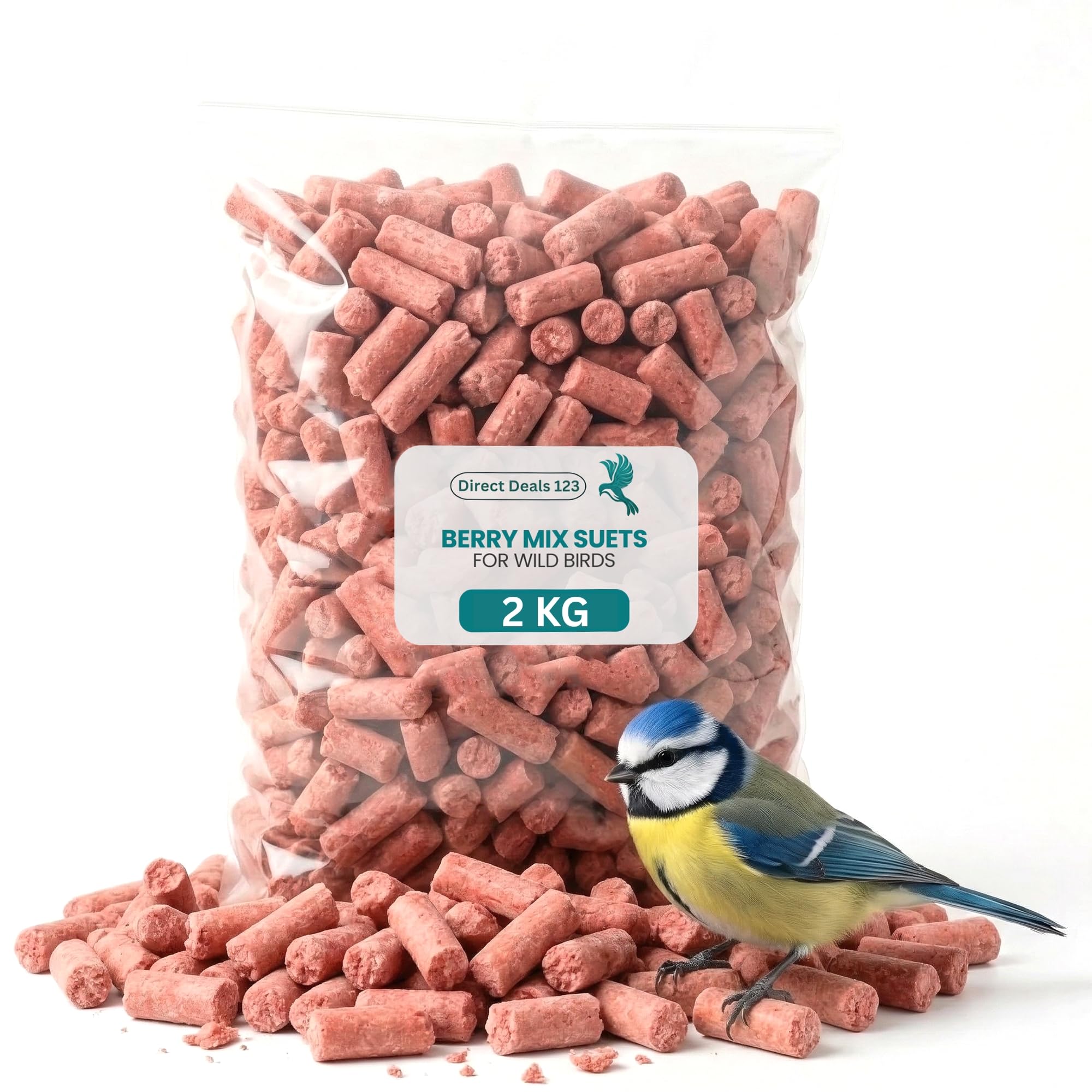 2KG Berry Suet Pellets For Wild Bird Food, Red Berry Balls for Birds Feed