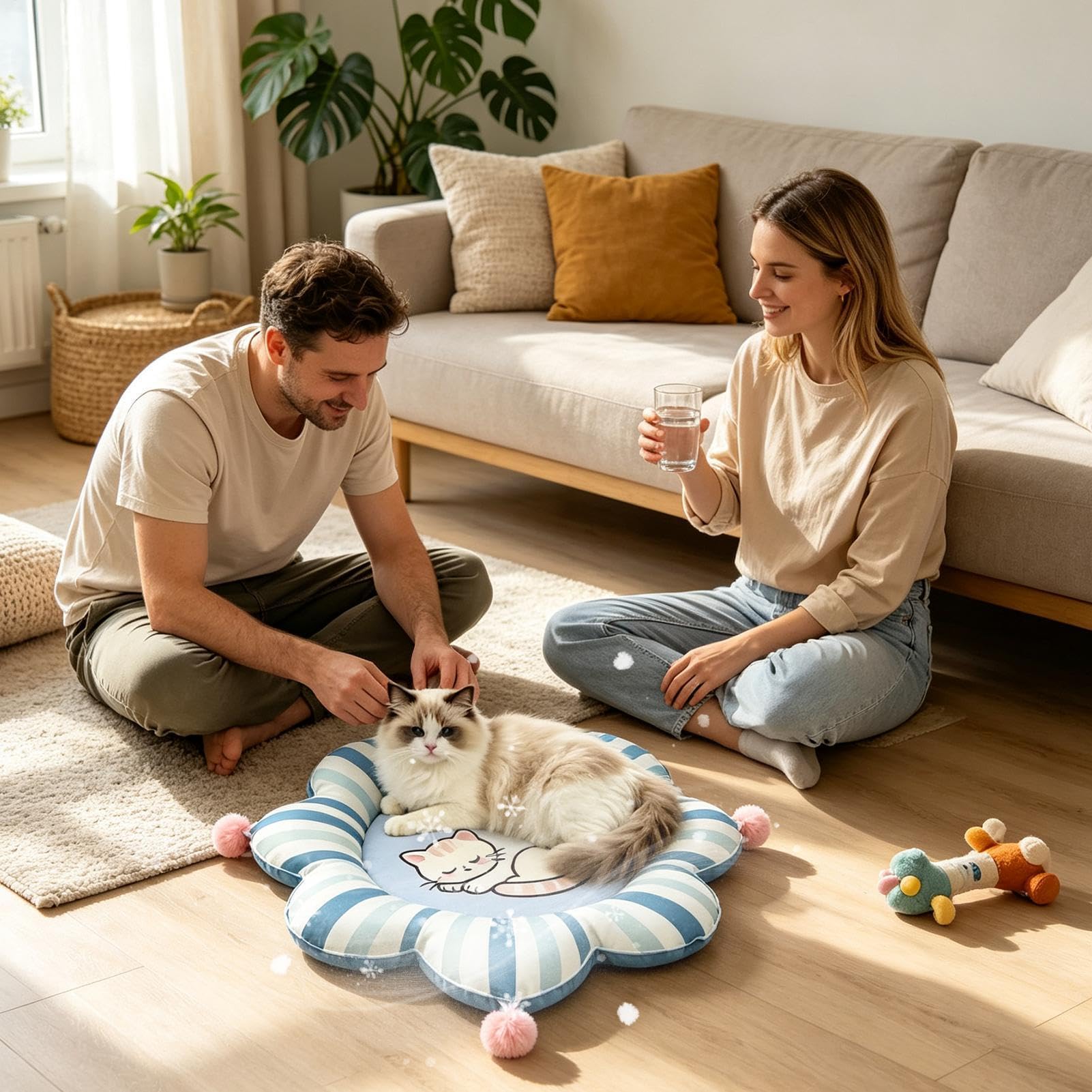 Kühlmatte Für Haustiere Abnehmbar, Süß, Bequem, Rutschfeste Unterseite