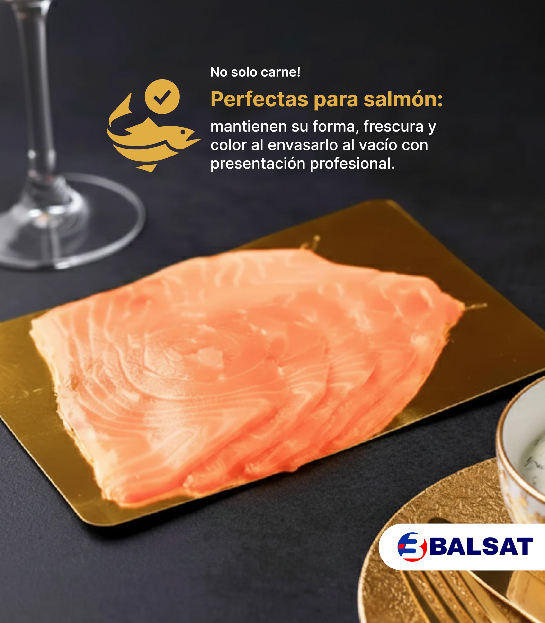 BALSAT Paletinas Cartón Reversibles Plata/Oro 15x21, 20x21 y 25x21 cm – Presentación de Embutidos, Salmón y Alimentos – Rígidas para Bolsa Alimentaria y Envasado al Vacío – Pack 100 Unidades (15x21) - 5