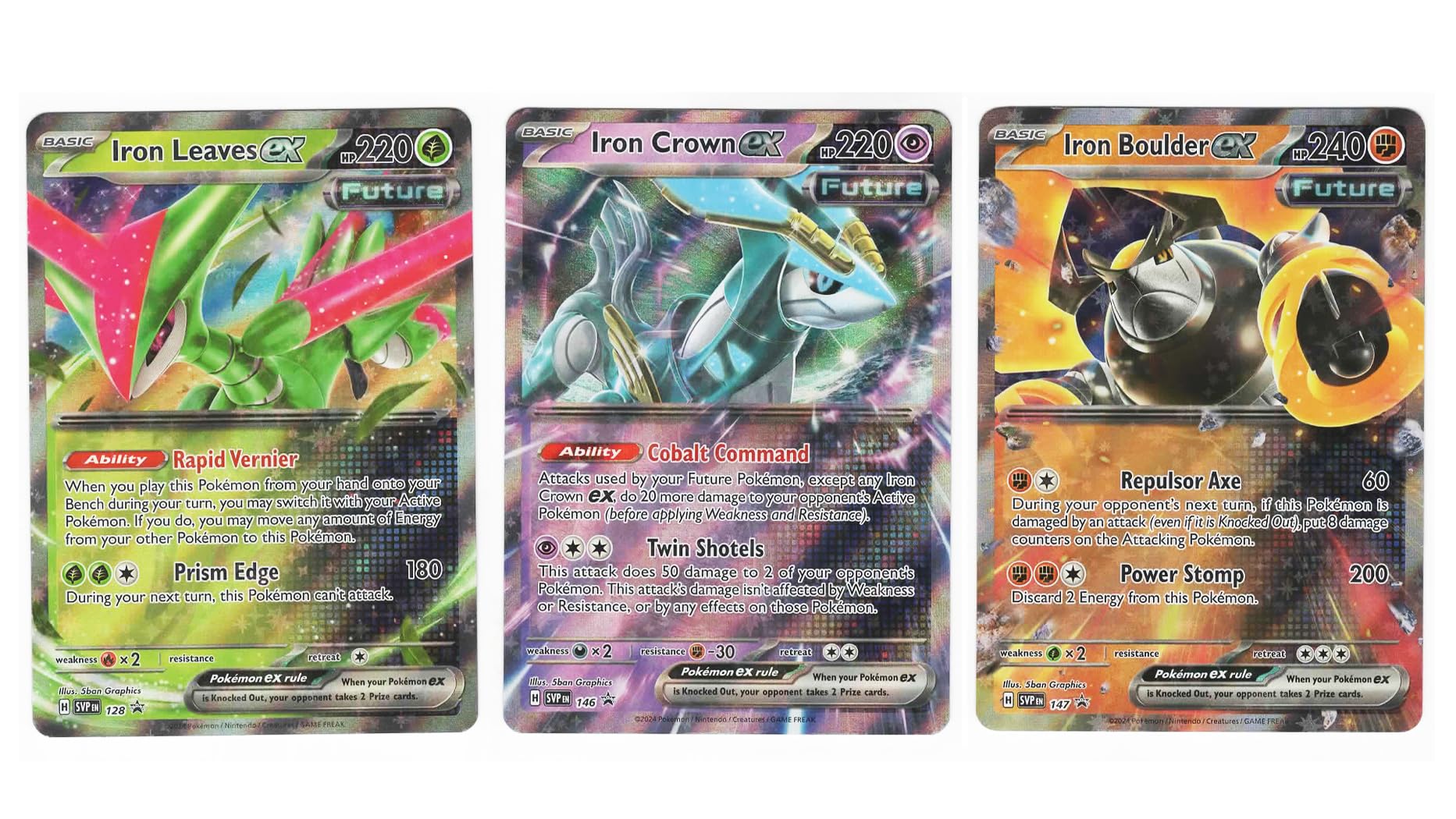 Amazon.com: Iron Leaves – Iron Boulder – Iron Crown ex Pokemon 3 Card Lot