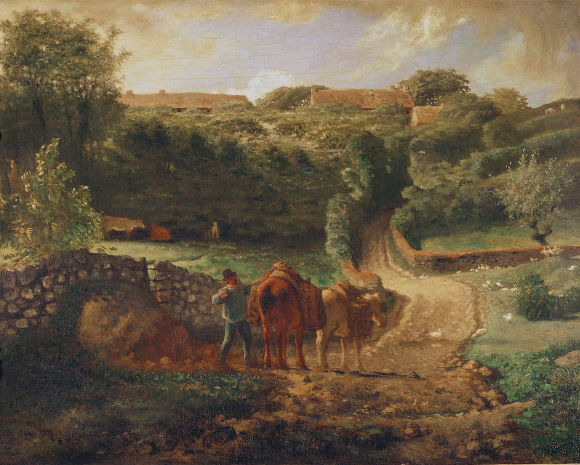 ARTXLXXBN Famous Painting Canvas Artwork Graffiti Print the Cousin Hamlet At Greville by Jean Francois Millets Portrait Canvas Image for Home Decor 60x90cm