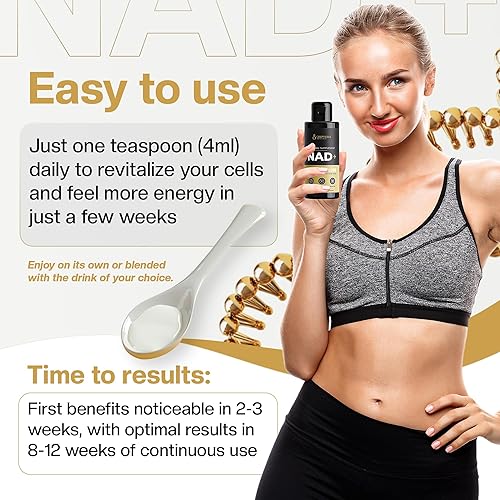 Miniatura 5 de Suplemento liposomal NAD+ - Fórmula líquida de alta absorción, suplemento NAD - Energía celular, envejecimiento saludable y apoyo cerebral -