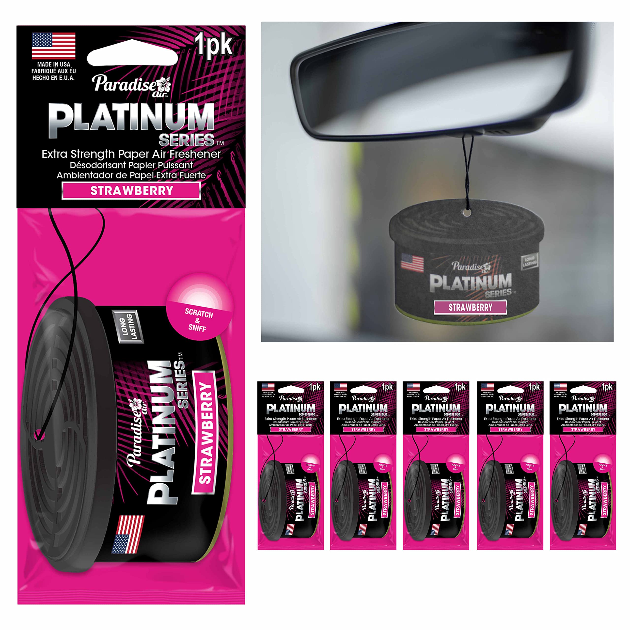 Amazon.com: 6 Paradise Platinum Air Freshener Hanging Car Aroma