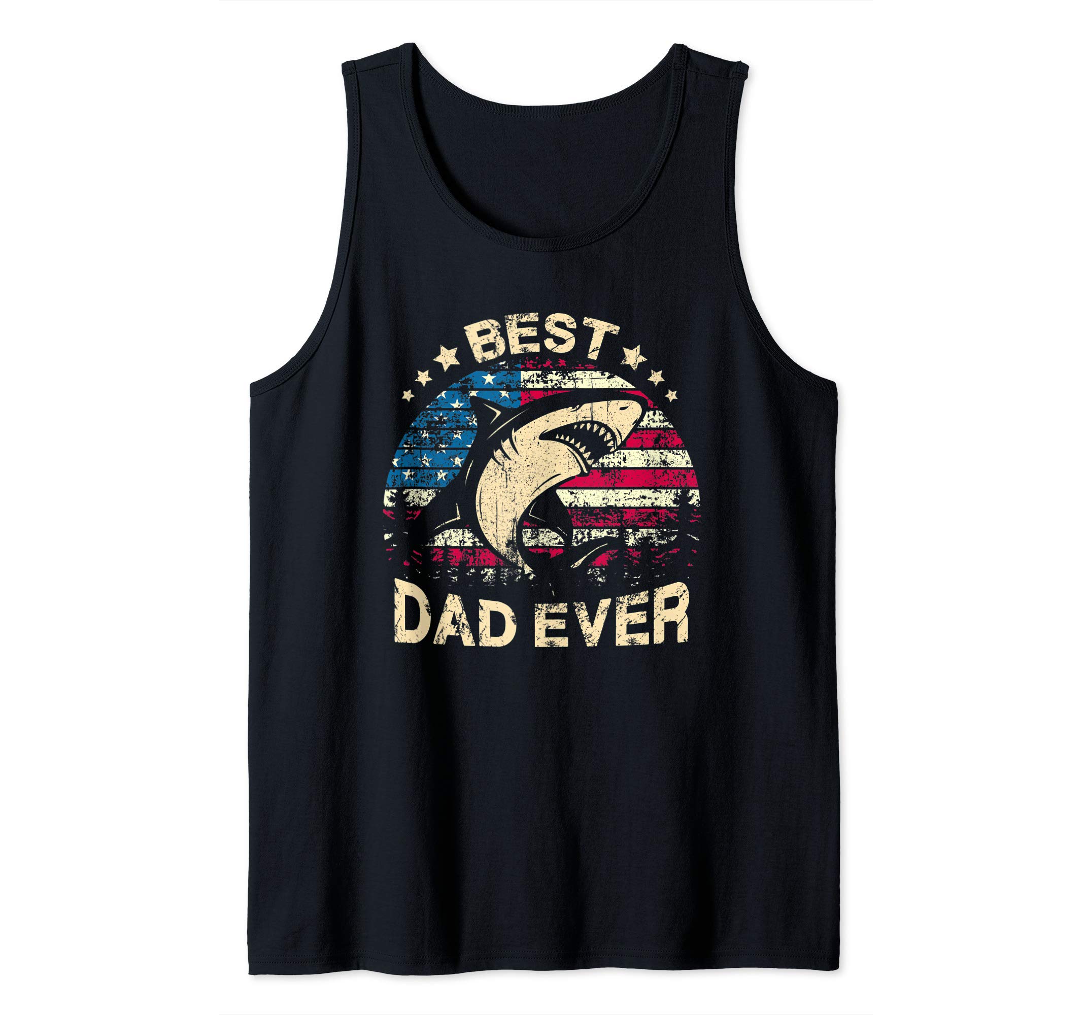 Dad Shark T Shirt Best Dad Ever 4th Of July AIUSMens Daddy Shark T Shirt Best Dad Papa Ever 4th Of July Father Tank Top