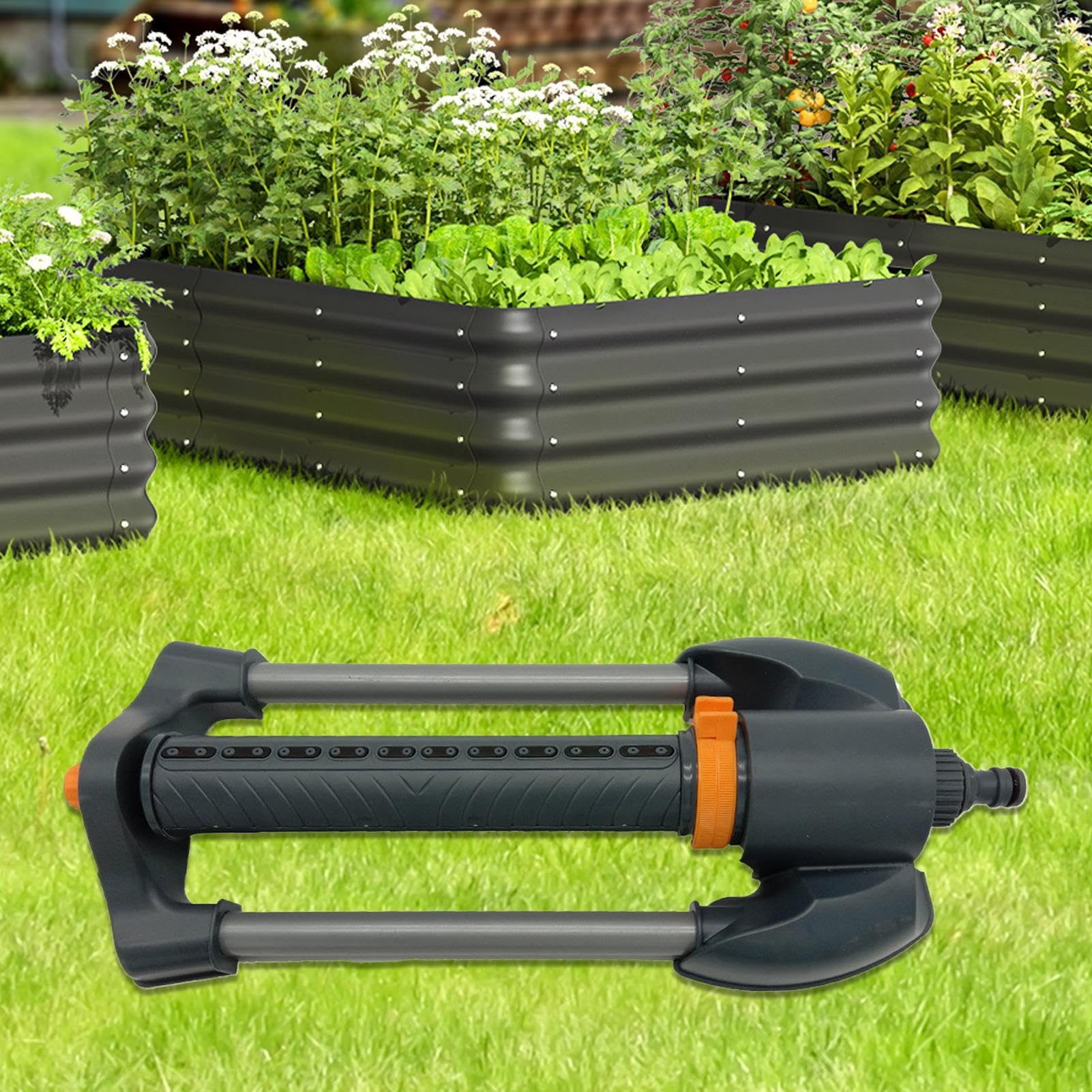 Irrigatore Per Prato Attrezzo Da Giardino Oscillante Di Irrigazione | Irrigatore Per Innaffiatura Del Tappeto Erboso Per Esterno, Serra, Fattoria, Paesaggio, Aiuola Rialzata, e Cantiere Agricolo