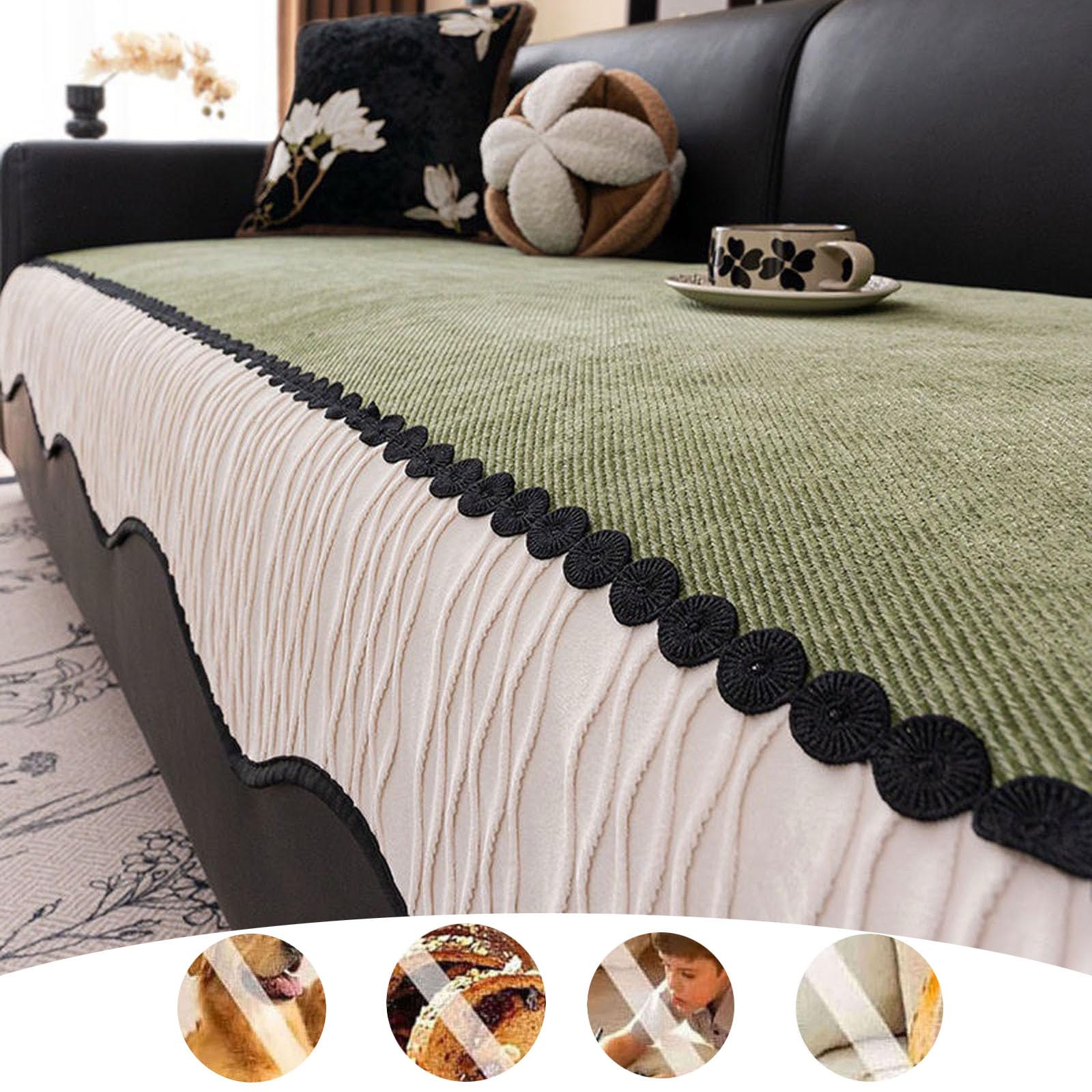 Protège Canapé pour Chiens et Chats,Anti Poils Animaux Couvre Canapé Housse Canapés d'angle Protege Canape Griffe Chat pour Salon Coussin de Chaise Canapés Serviette Multifonction,Dark Grey,80x240cm