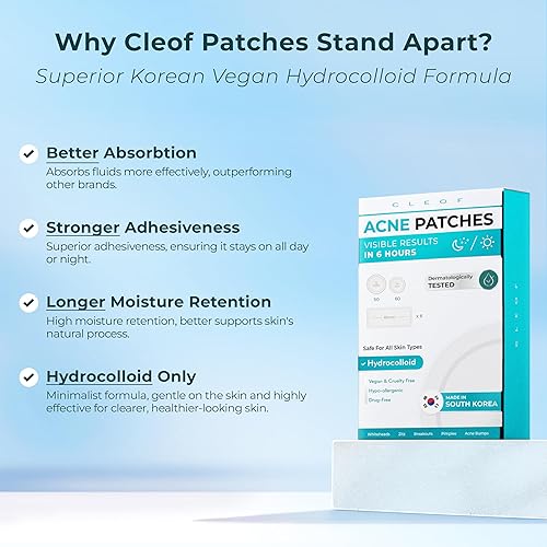 Miniatura 4 de Parches hidrocoloides para espinillas (hechos en Corea) aptos para FSAHSA, veganos, hipoalergénicos, sin crueldad animal, calcomanías para el acné