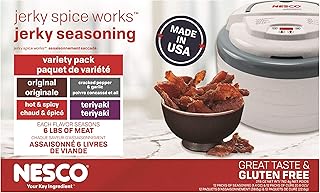 NESCO BJV-25, Jerky Seasoning Original, Hot-N-Spicy, Teriyaki, and Cracked Pepper Flavors, 12 count