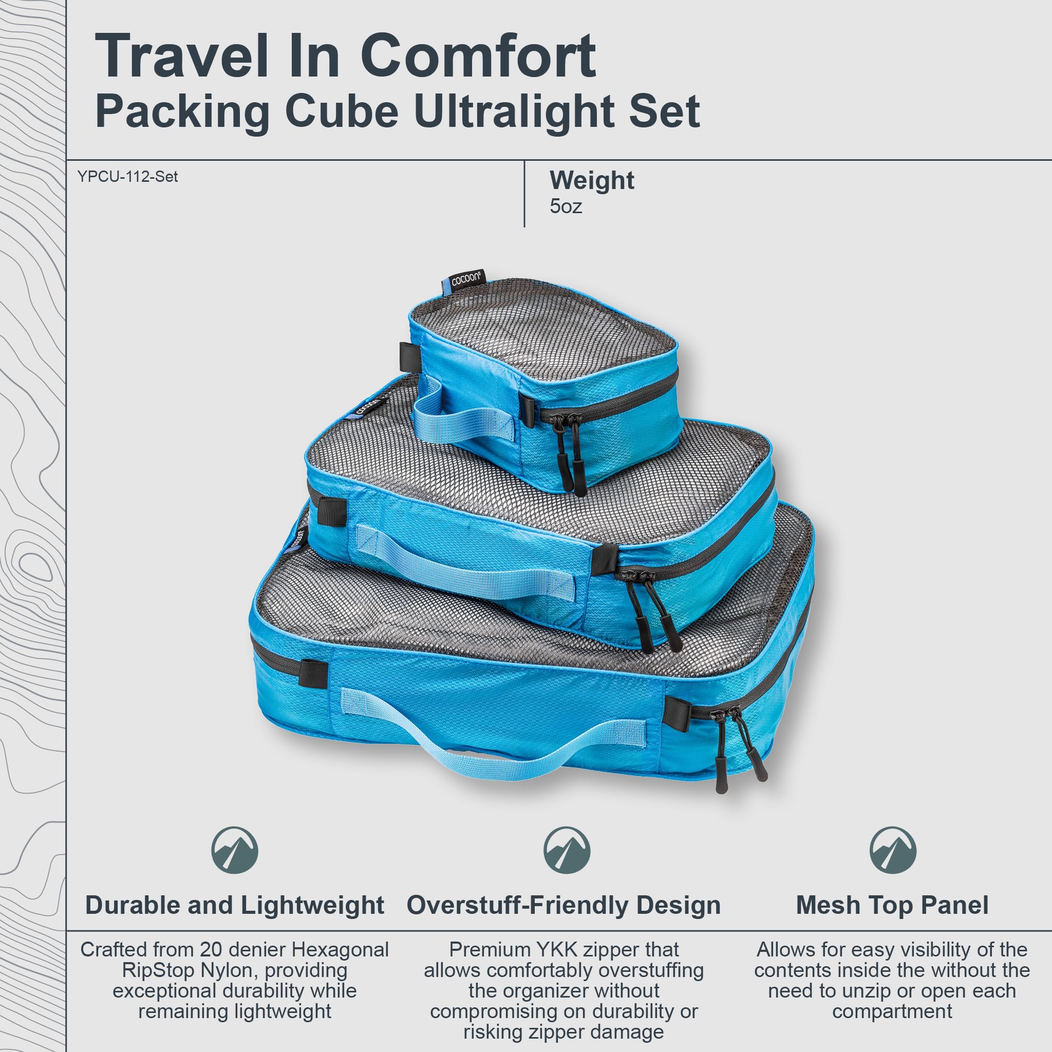COCOON Packing Cube Ultralight Set - Packtaschen storm blue