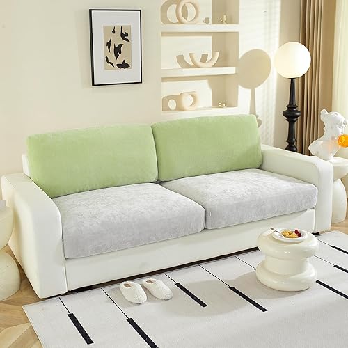 Miniatura 7 de WEYOND Funda para sofá en forma de L, funda de felpilla súper elástica para sofá en forma de L, protector de muebles (solo 1 funda de cojín para
