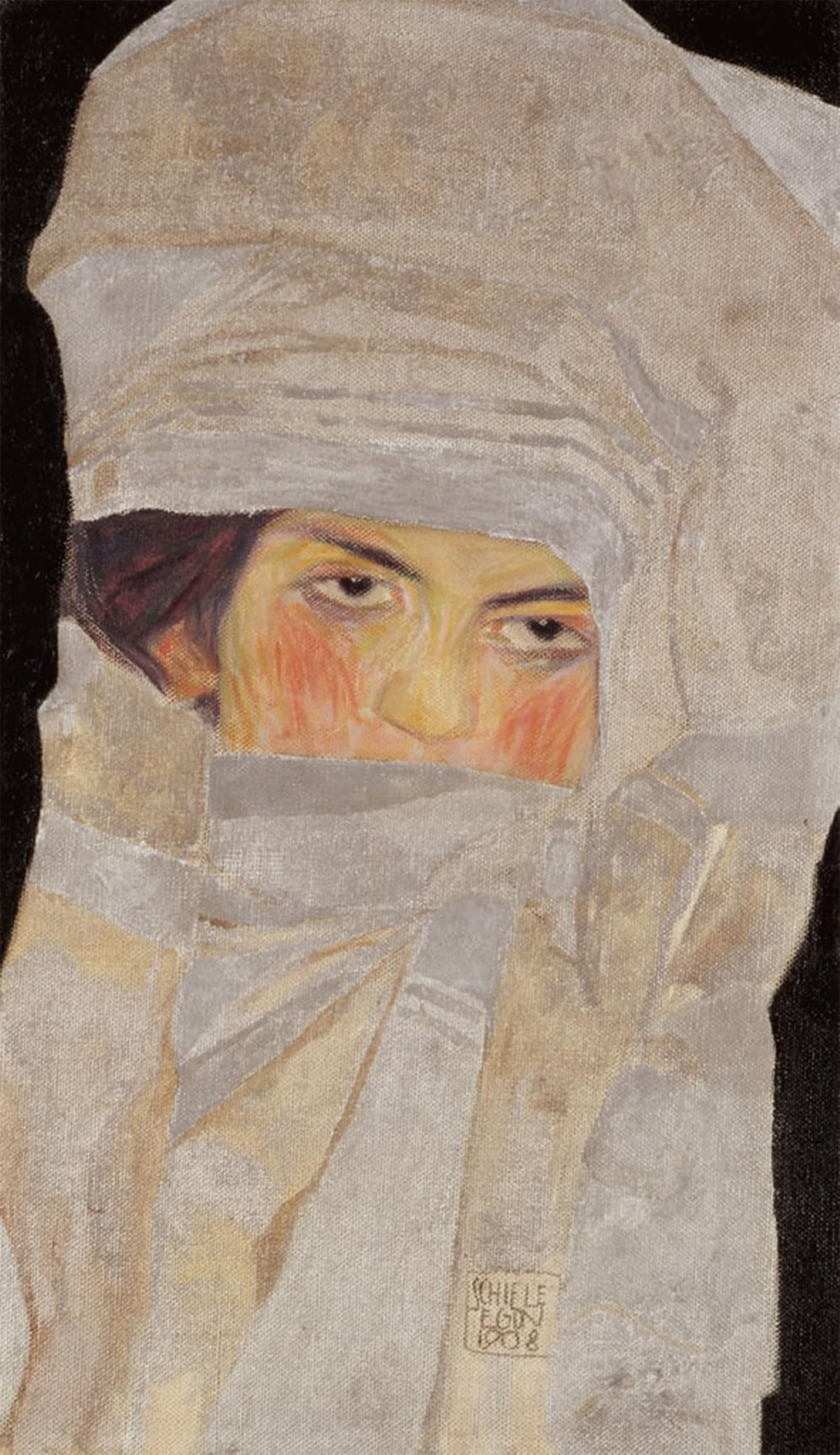 ARTXLXXBN Famous Art Print Poster Vintage Wall Art The Artists Sister Melanie by Egon Schiele Canvas Art Poster for Home Decor 60x90cm