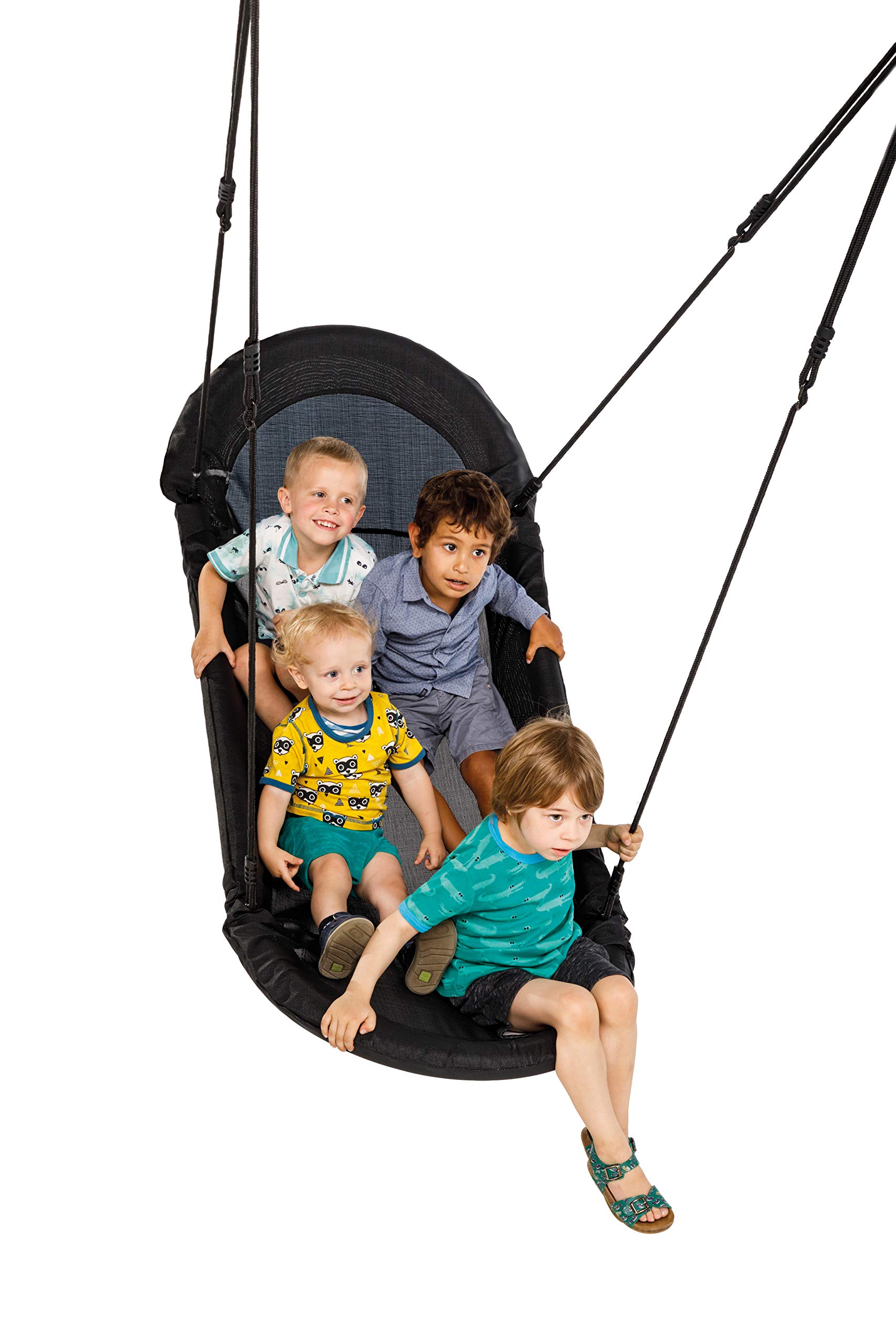 Little Duck Bear Black Flying Carpet Nest Swing Seat With Soft Seating 170x70cm For Children's Swing Frames - Rectangular - Holds Up To 150kg Weight.