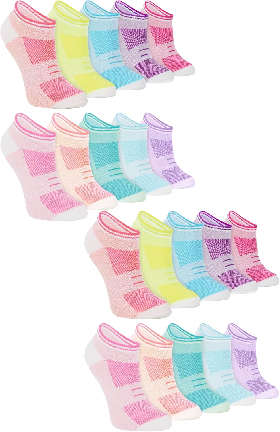 10 Pairs Girls Ankle Sneaker Socks | Sock Snob | Low Cut Soft Short White Socks