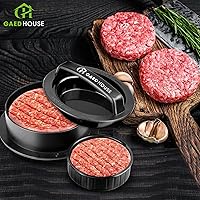 Vista 7 de Prensa de hamburguesa 3 en 1 - Increíble juego de hamburguesas rellenas - Antiadherente - con 100 piezas de papel encerado para hamburguesa