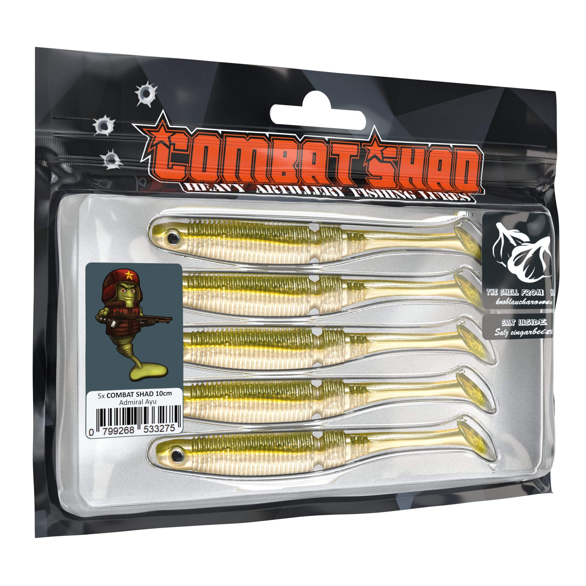Combatshad 10 cm, pike perch lure, rubber lure (Admiral Ayu) Sports & Outdoors