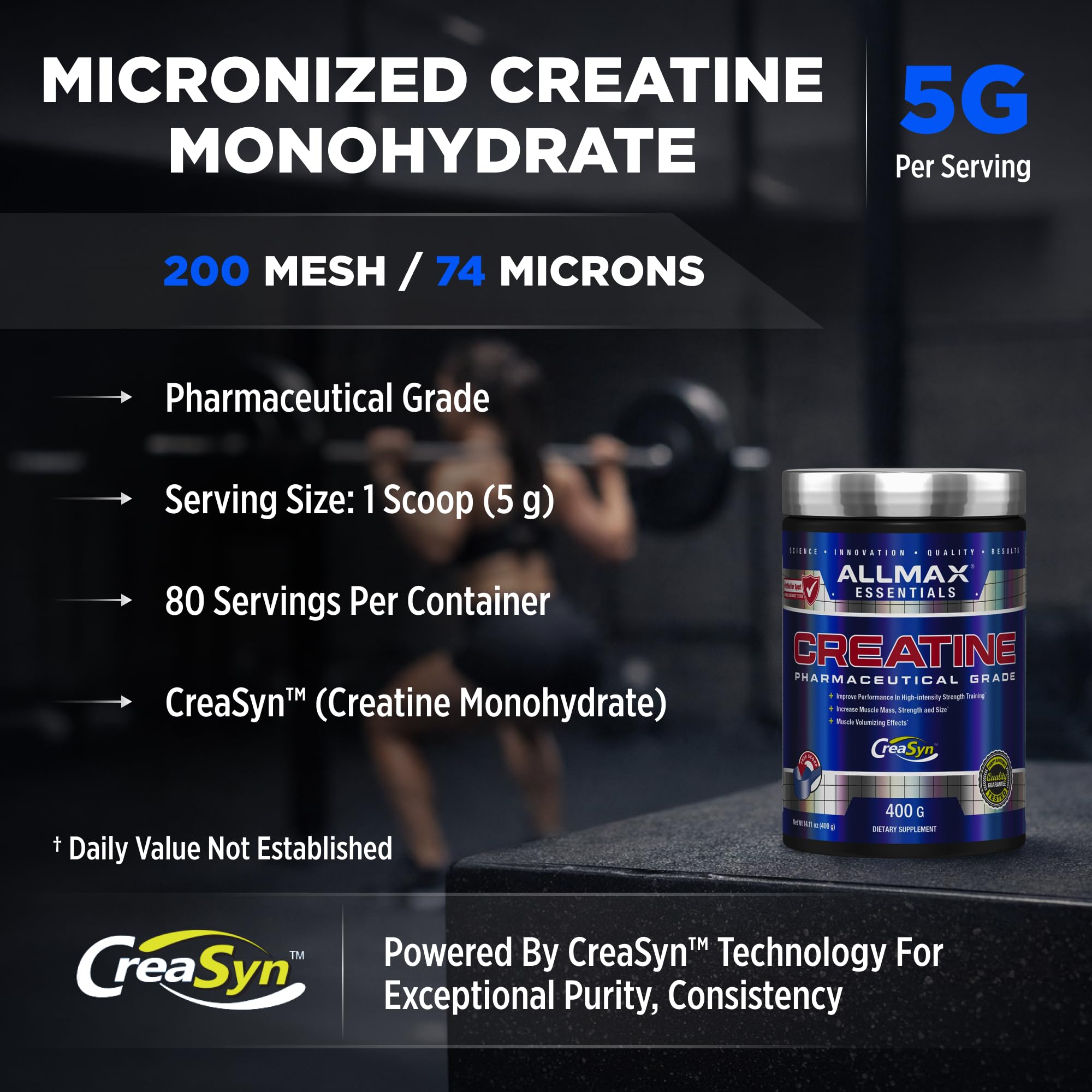 ALLMAX Creatine Monohydrate Powder, Micronized, Unflavored, 400 g — Amazon image 3