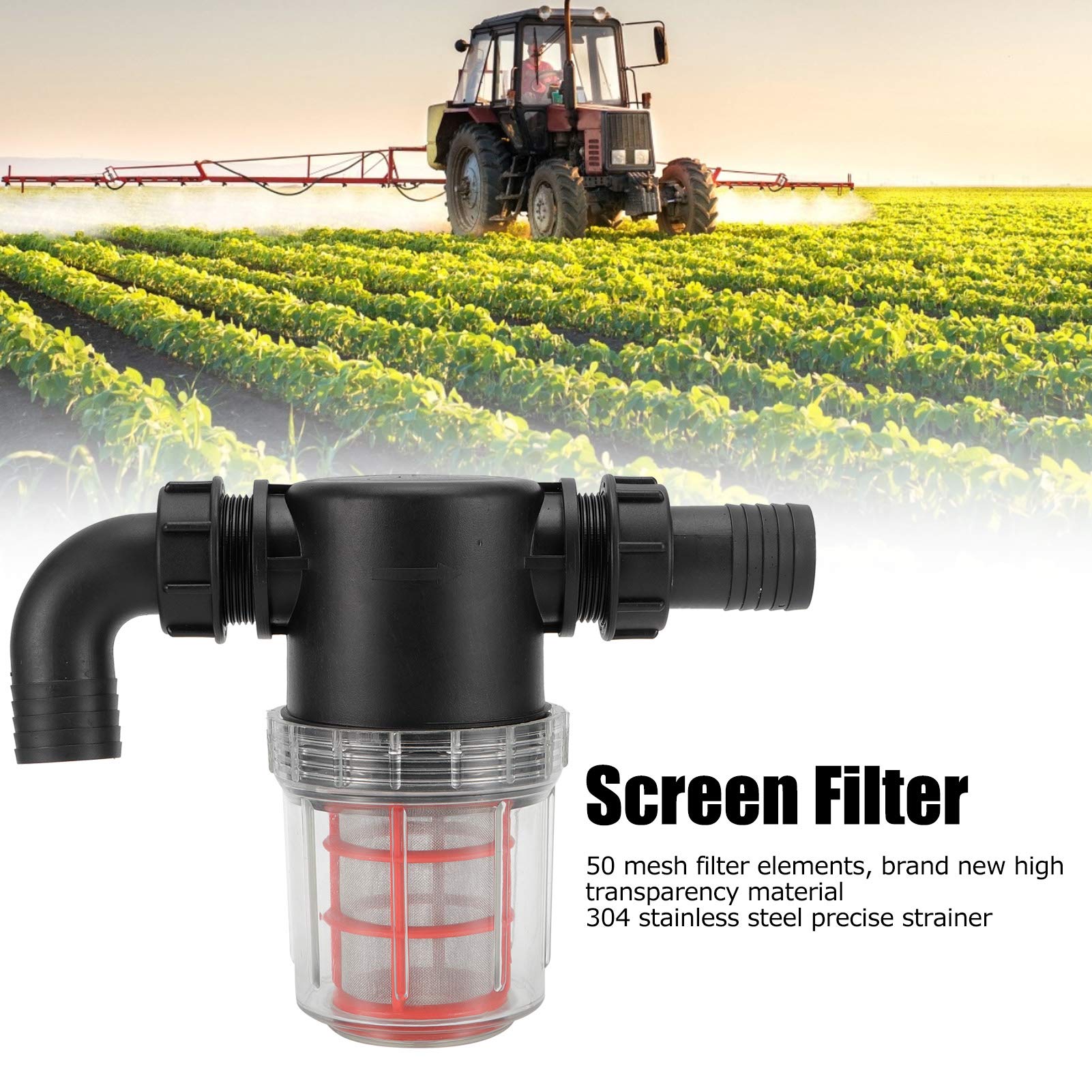 Cocoarm Filtro per Irrigazione a Schermo Filtro per Irrigazione a Goccia in ABS 27 X 21 X 9 Cm per Acqua Trasparente a Grande Flusso con 2 Tubi di Interfaccia per Giardino Serra Prato Uso Agricolo