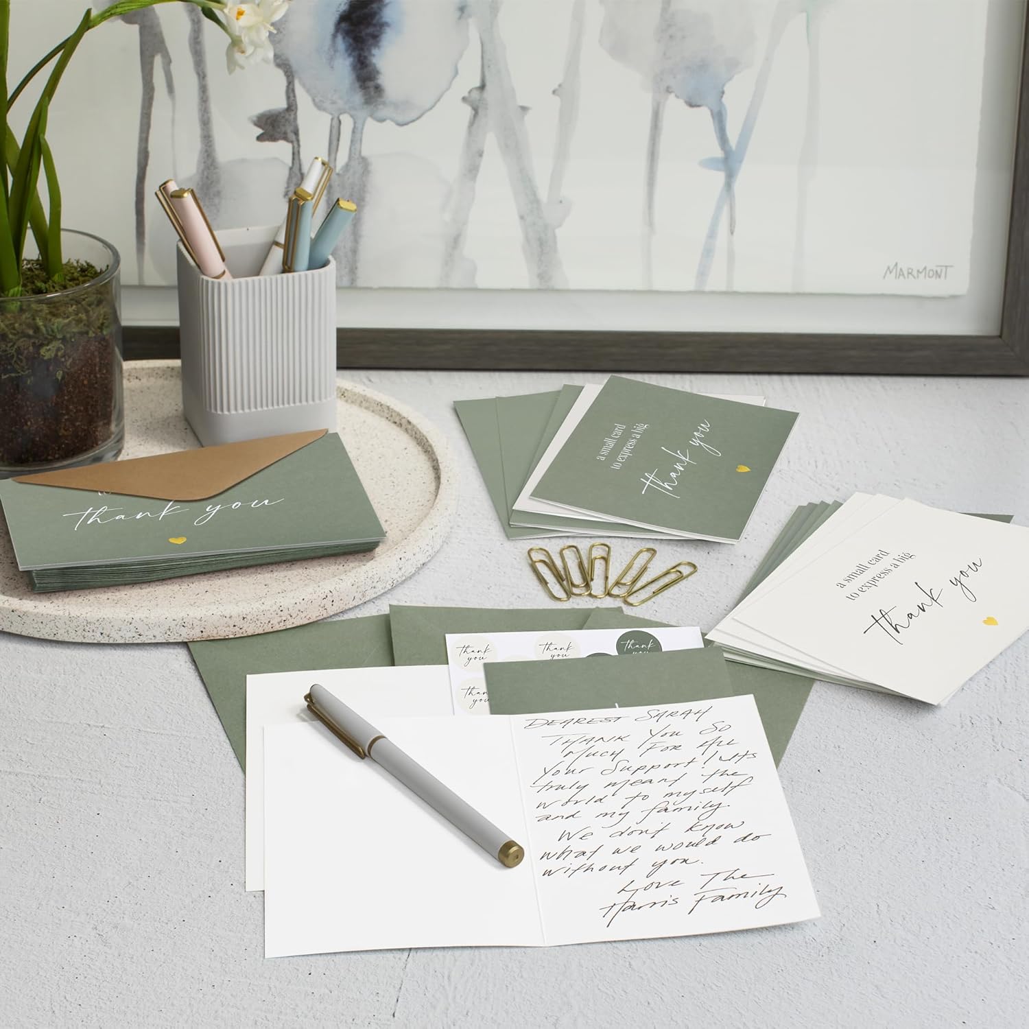 Beautiful Thank You Cards Set of 30 With Envelopes and Stickers - Modern Blank Cards For Personalized Notes - Perfect Bulk Stationary Set For All Occasions incl. Weddings, Business & Baby Showers - Image 9