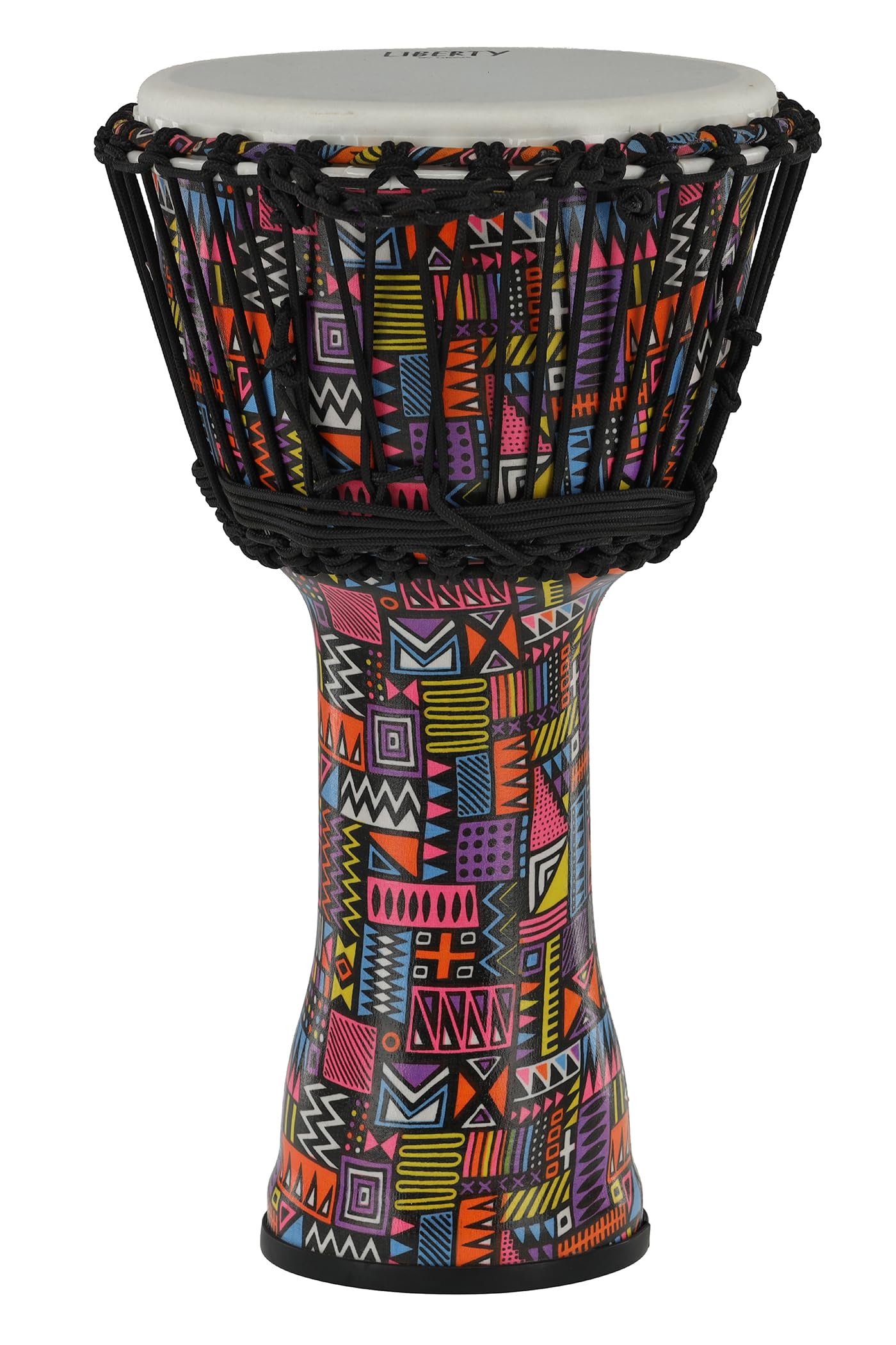 GEWA Liberty Djembé accordatura a corda - Diametro: 10" (25,4 cm) - Altezza: 19,5" (49 cm) - Numero di corde: 25 - Motivo: Abstract