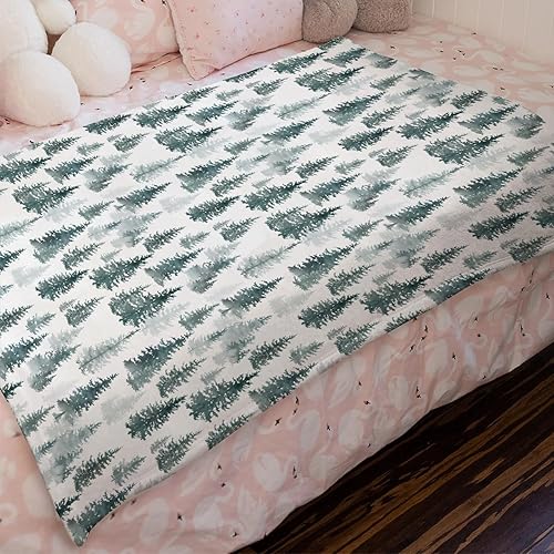 Miniatura 3 de HawSkgFub Manta de bebé de bosque de pinos para niños, regalo de franela de invierno de forro polar, manta de recepción, suave y ligera, ropa de