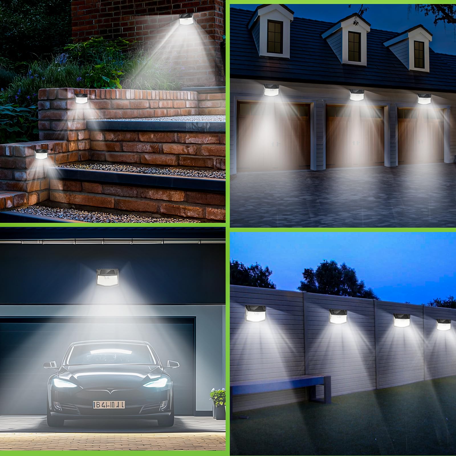 Luci LED Solare Esterno Giardino - 248 LED Luce Esterne con Pannello Solari con Sensore da Movimento 3 Modos 270° Illuminazione Lampada Solare da Esterni IP65 Impermeabile per Parete Garage 6 Pezzi