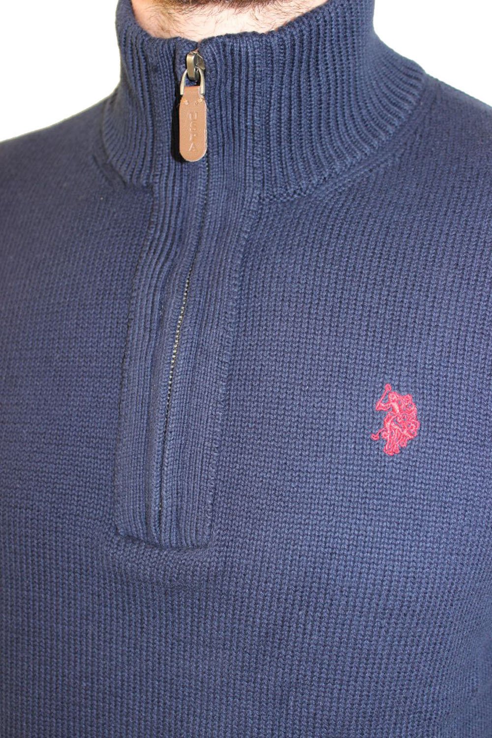 U.S. Polo Assn. Herren Troyer – Pullover mit Stehkragen – Eleganter Langarm Strickpullover – Pulli für Herbst/Winter/Frühling – Für Freizeit Business