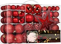 Vista 7 de Juego de 101 adornos de bolas de Navidad, juego de lujo para decoración de árbol de Navidad y cuerda para colgar, bolas de Navidad de Emopeak – Mini