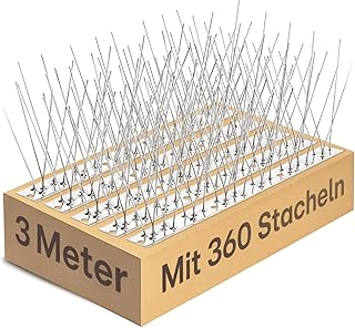 Praknu Taubenabwehr Spikes Edelstahl 3m – Extra Dicht mit 360 Spikes für maximalen Schutz – Effektiv für Balkon, Dach & Fensterbank – Wetterfest & tierfreundlich - Vogelabwehr Balkon - Vogelschutz