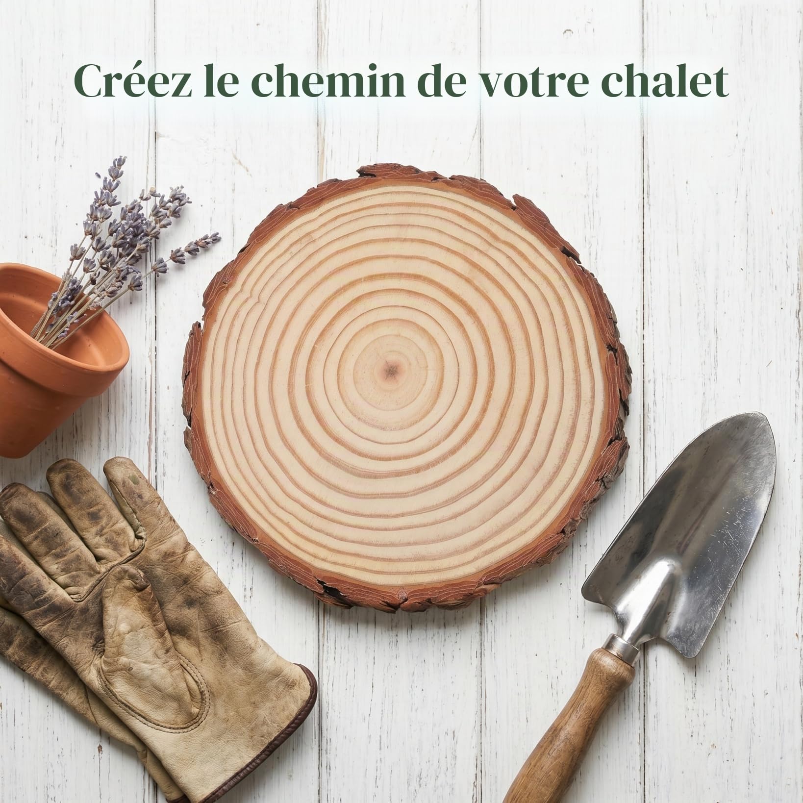 Lot de 3 pierres rondes en bois japonaises pour extérieur, jardin, terrasse, marchepied
