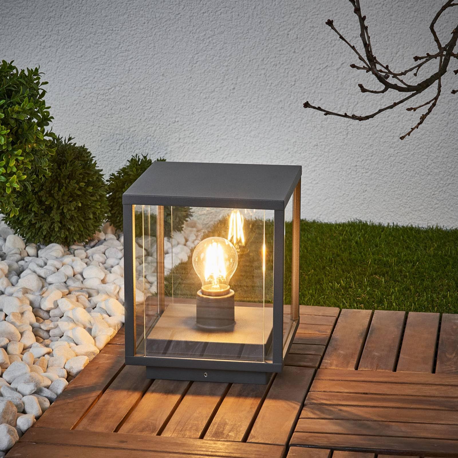 Lucande Lámpara para exterior Annalea (Moderno) en Negro hecho de Aluminio (1 llama, E27) iluminación senderos baliza farola