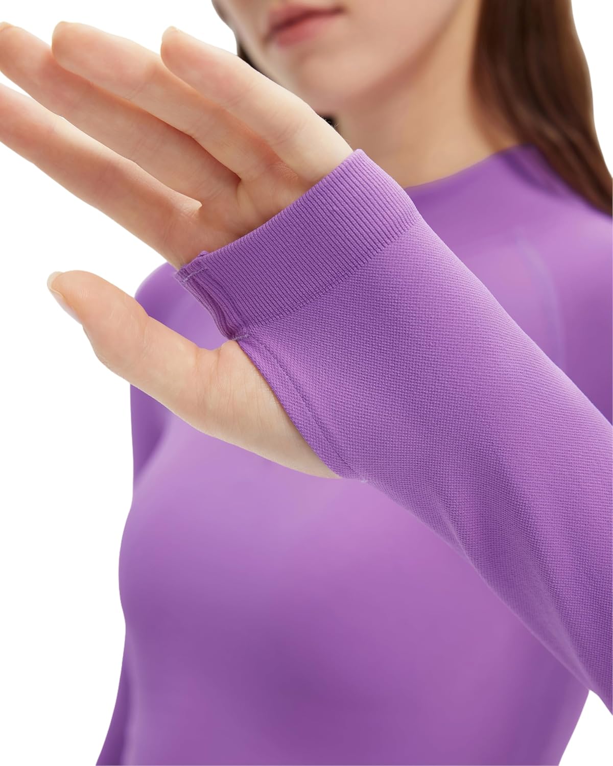 SUUKSESS Workout Sets for Women 2 Piece Seamless Long Sleeve Yoga Outfits Active Leggings Half Zippy Jacket Gym Set - Image 4