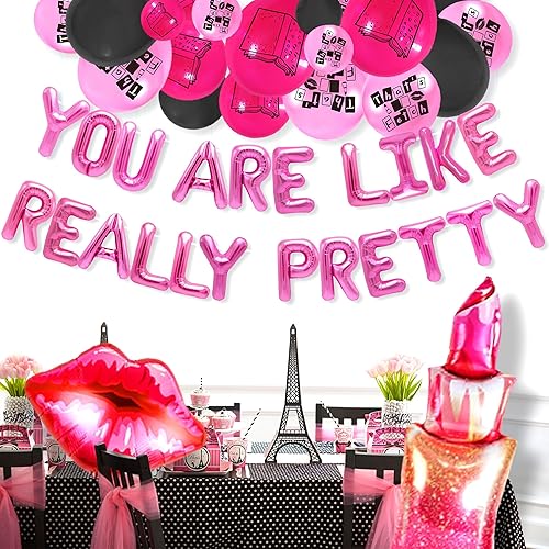 Miniatura 6 de LaVenty Letrero con texto en inglés You Are Like Really Pretty Party Mean Girl para despedida de soltera, decoraciones de fiesta de principios de
