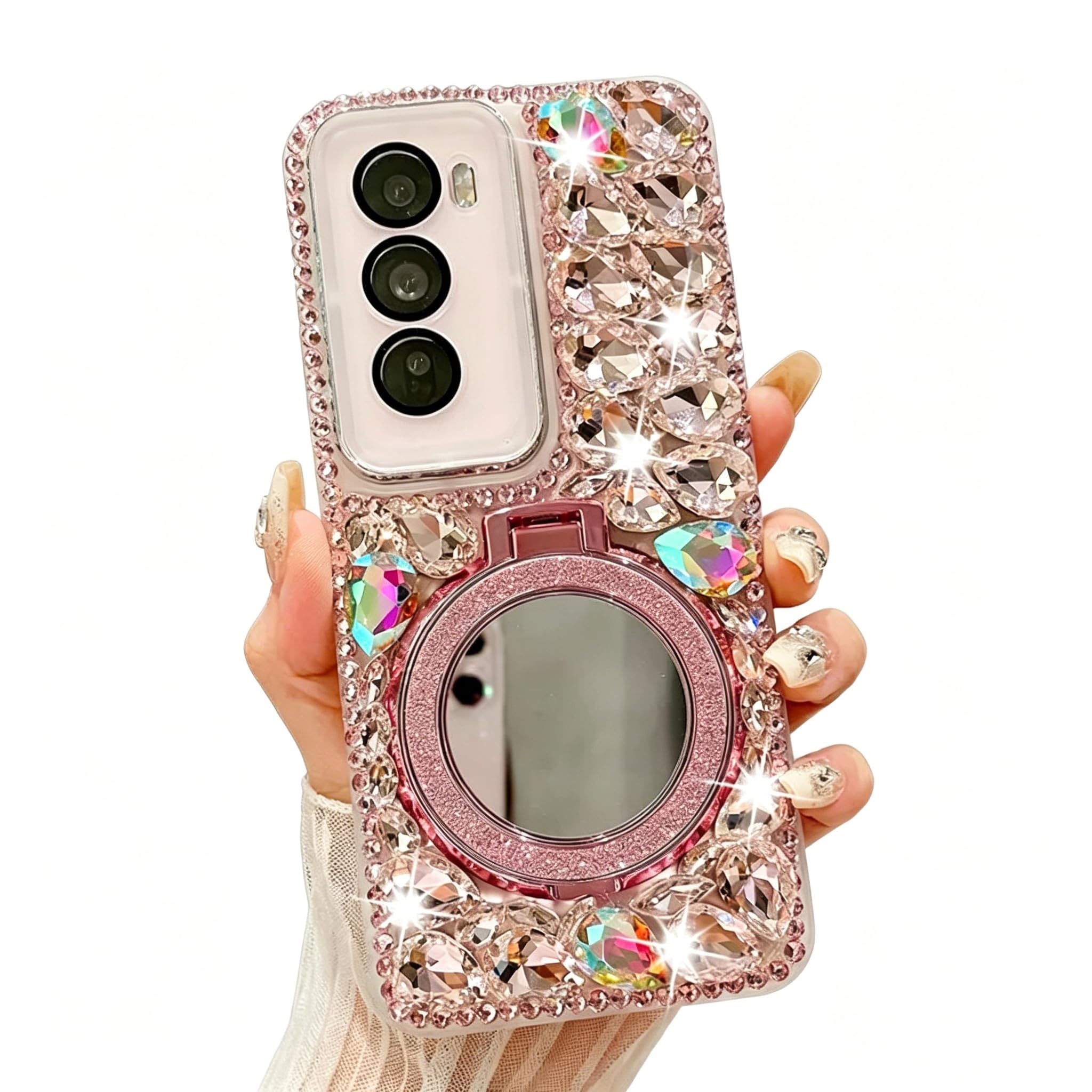 Lozeguyc for Samsung Galaxy A36 5G Case with Sparkling Diamonds,Luxury Bling Glitter Design with Magsafe Ring Kickstand and Mirror for Women Girls (