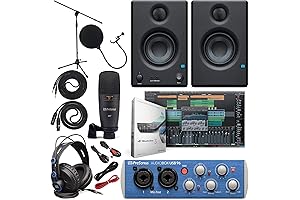 Full Studio Setup for Recording Music: Presonus 96 Audio Interface and Studio Monitors