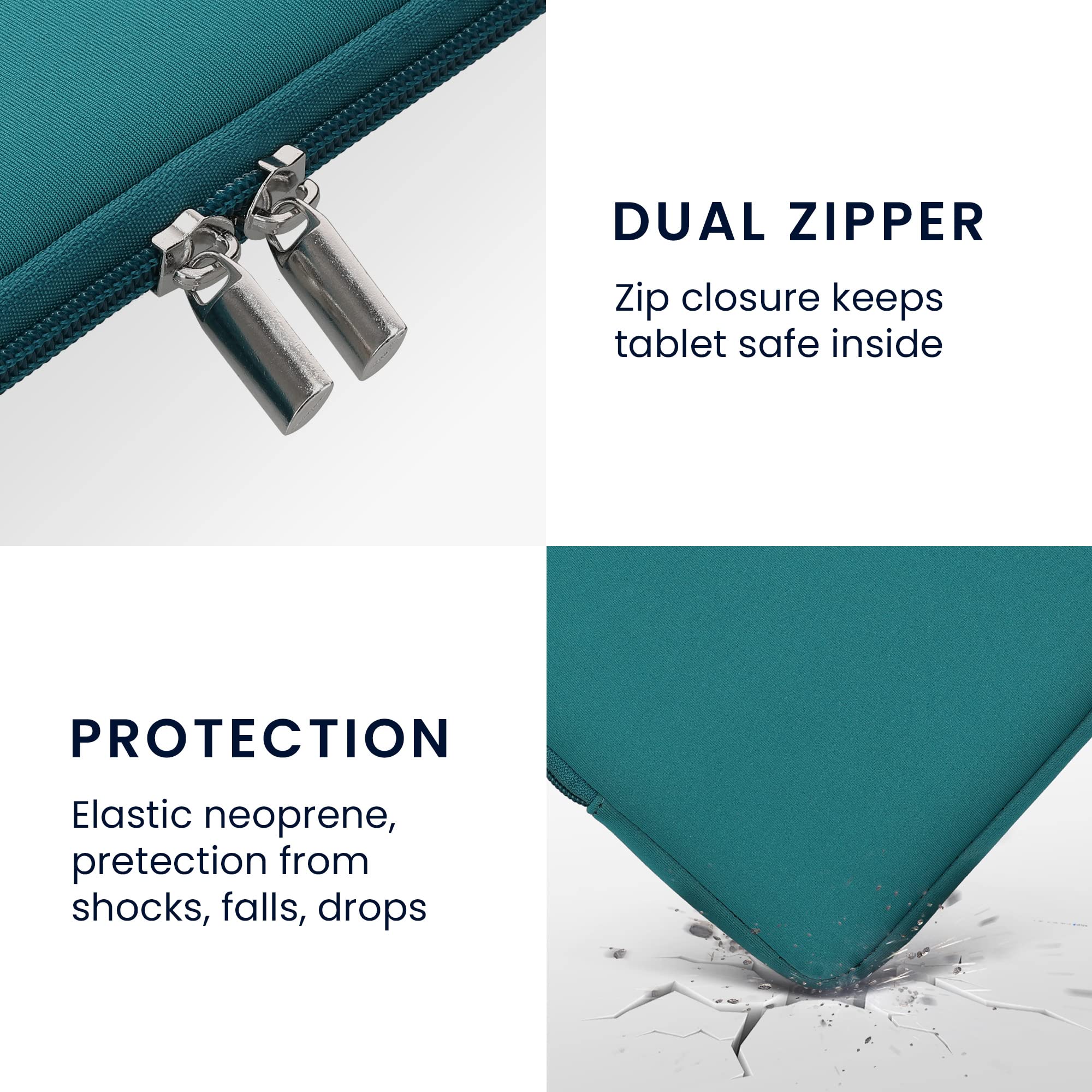 kwmobile Etui na tablet kompatybilne z tabletami 9,7"-11" - uniwersalne etui neoprenowe - pokrowiec ochronny Sleeve w kolorze petrol