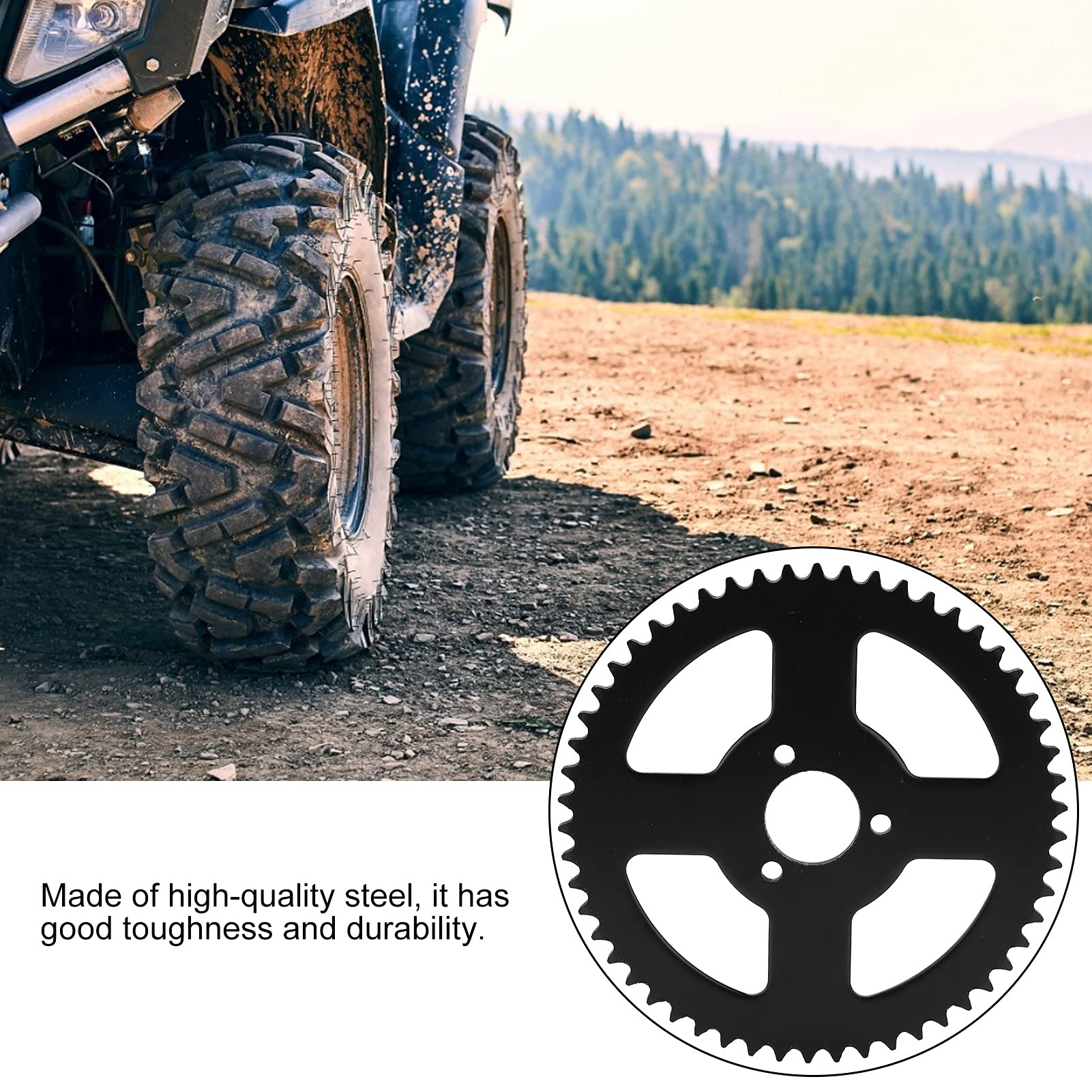 Piñón de Cadena Trasero, T8F 54T Rueda de piñón de 26 mm Piñón de Acero Resistente y Duradero para Motocicletas ATV Go-Karts