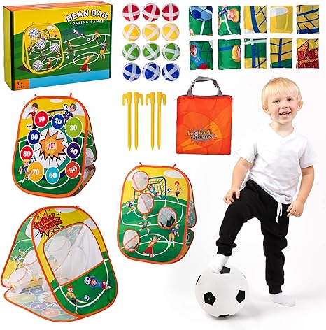 Sundaymot Bean Bag Toss Game Toy, Football Game Toys. Toddler Outdoor/Indoor Toys, for Kids Ages 3 4 5 6 7 8 Year Old Boys Gift, Kids Birthday Or Christmas Party Game, Backyard Game