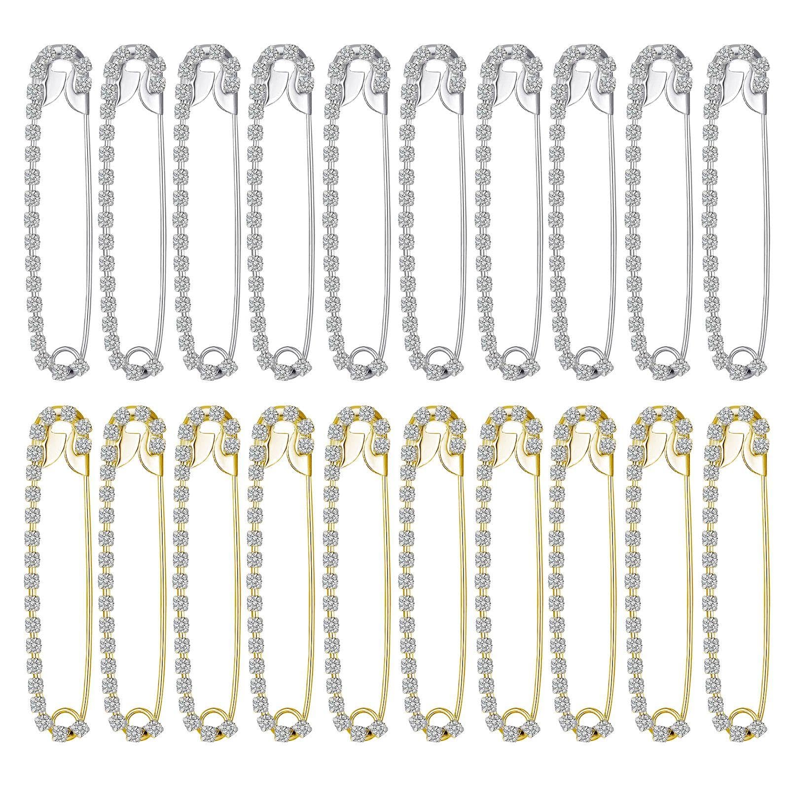 HINFHI 20 Pieces Of Waist-Hugging Pin, Ele And Simple Pin, Rhinestone Brooch, Clothing Accessories, Can Be Used In Clothes, Hats, Scarves.
