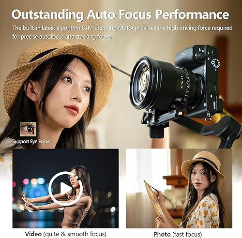 Miniatura 5 de VILTROX PRO - Lente AF de 2.953 in f1.2 para Sony E-Mount, Ultra F1.2 gran angular APS-C Auto Focus Prime Lente compatible con cámaras Sony E-Mount